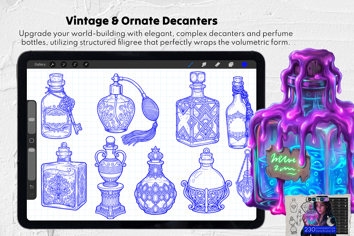 Procreate Fantasy Stamps Bundle, a Brush Add-On by Selentaori Studio (Photo 18 of 20)