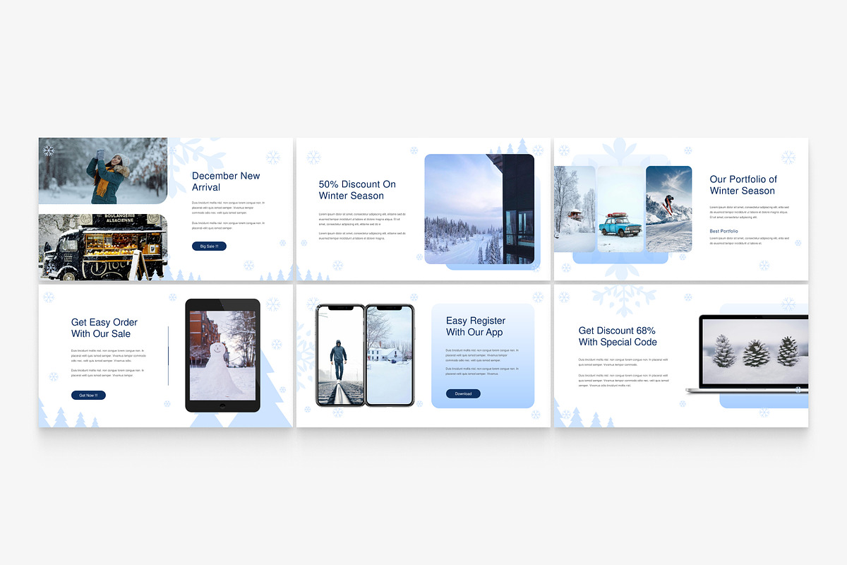 Blue Minimalist Winter Presentation, a Presentation Template by Eklip Studio (Photo 4 of 5)