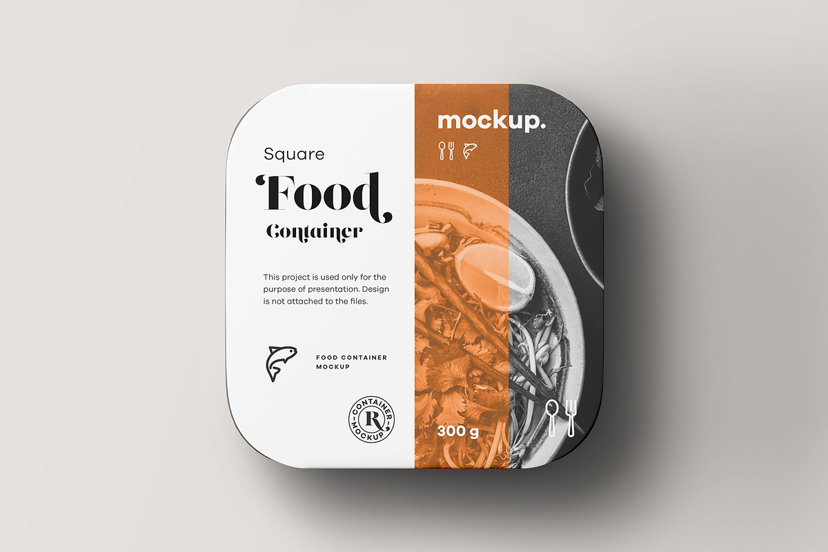 Square Food Container Mock-up, a Cups & Container Mockup by Yogurt86 (Photo 1 of 13)