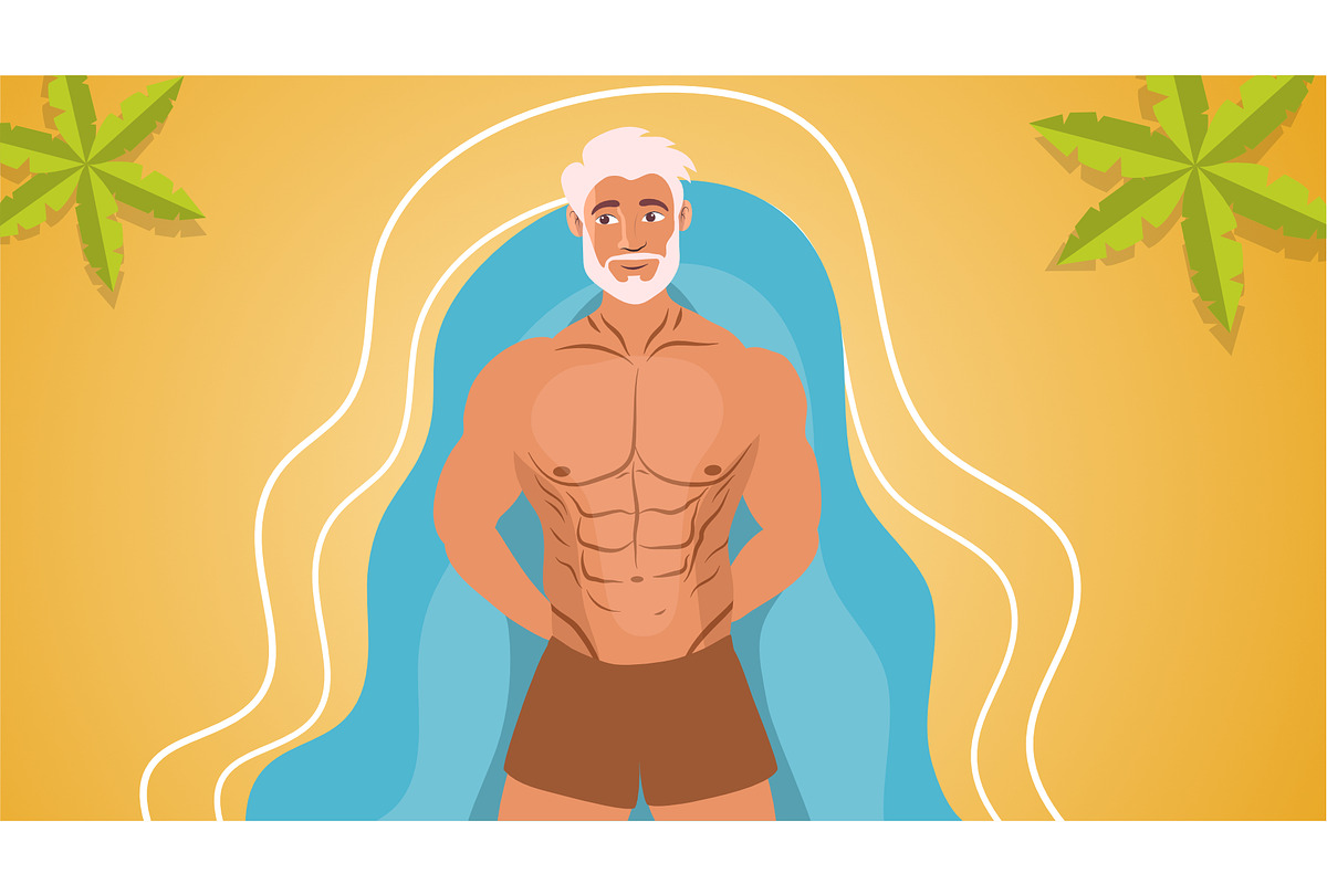 sexy man summer background, a Person Illustration by foxndeer (Photo 2 of 4)