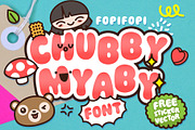Chubby Myaby Font + Bonus, a Font by fopifopi (Thumbnail 1 of 8)