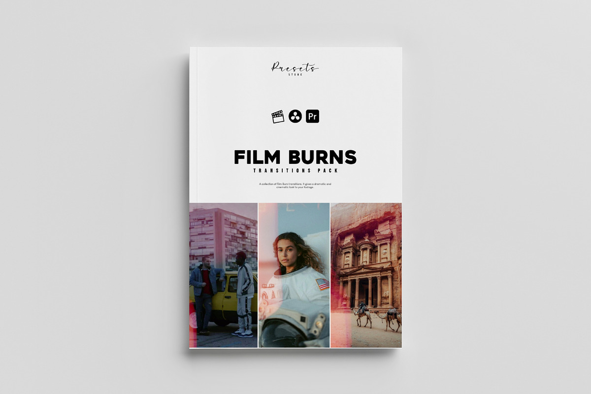 Film burn transition overlay pack, an Object Graphic by Presets store (Photo 1 of 2)