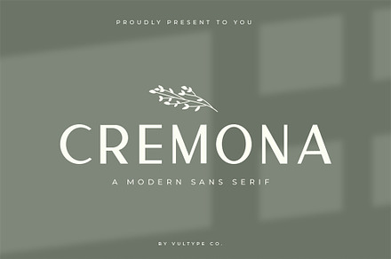 Cremona - Minimal Sans Serif, a Sans Serif Font by Vultype Co.