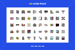 Art and craft supplies icons, an Icon by Wencory