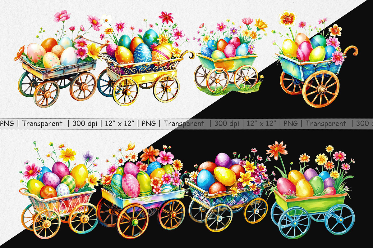 Cart Easter Clipart, a Graphic by Artnoy (Photo 2 of 5)
