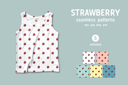 Strawberry fruit patterns collection