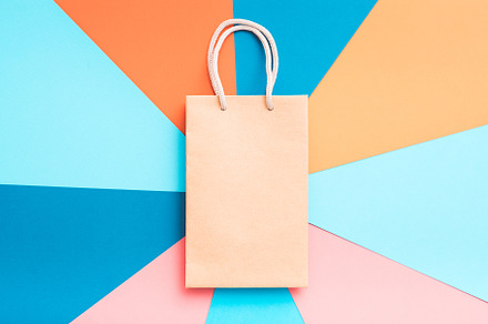 paper shopping bag multicolor, a Background Photo by Photo Drive Studio