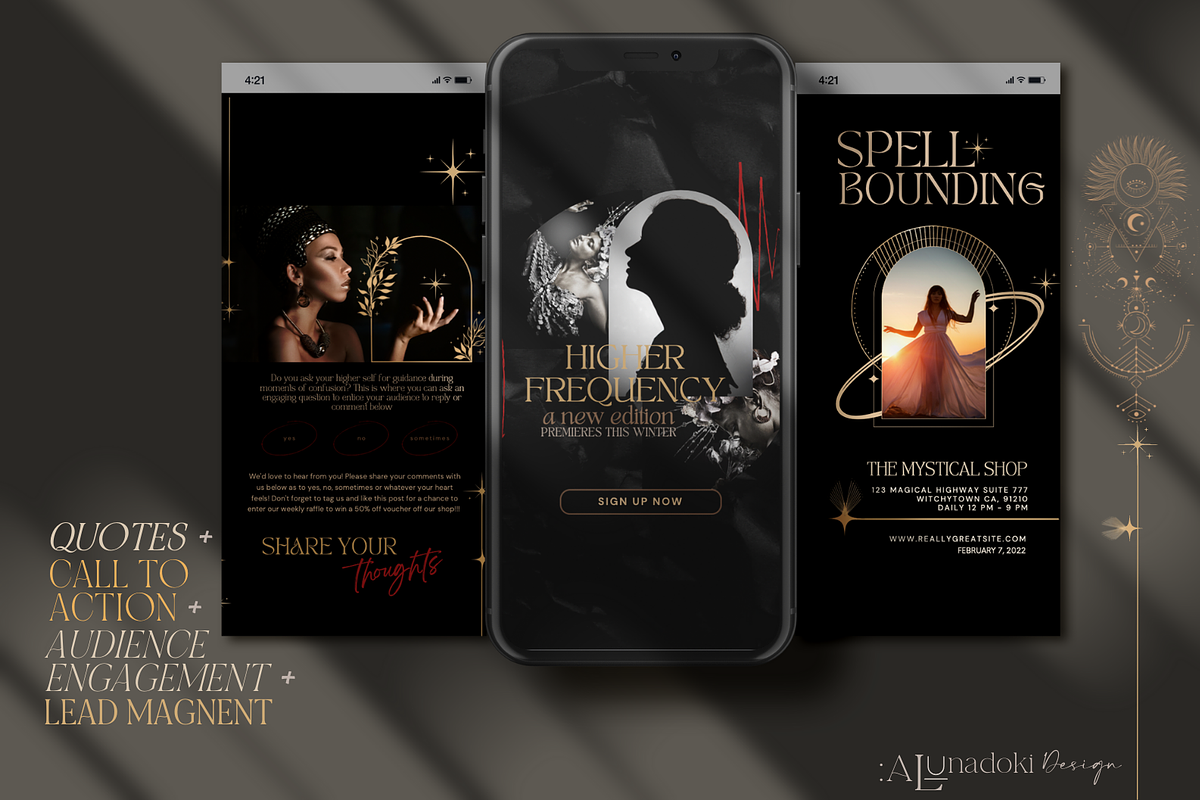 Witchy Spiritual IG Stories Canva, a Social Media Template by ALunadoki Design (Photo 4 of 8)