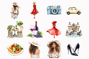 Watercolor Ciao Roma Clipart, an Illustration by Design Market (Thumbnail 2 of 4)