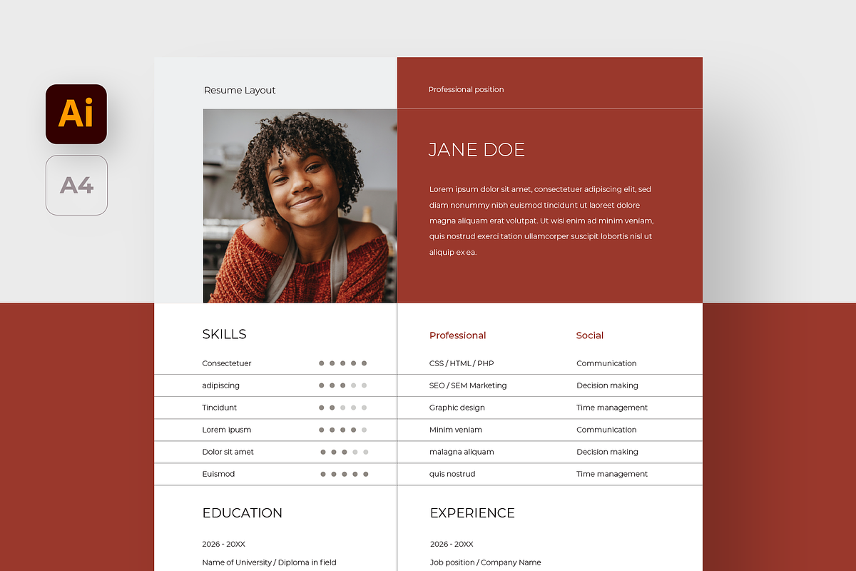 CV Resume Template, a Resume Template by Filip Studio (Photo 1 of 4)