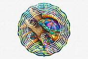 Stained Glass Turtles Sublimation, an Illustration by CraftArtStudio (Thumbnail 5 of 6)