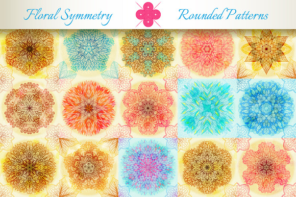 15 Floral Symmetry Patterns. Set #2 preview 5