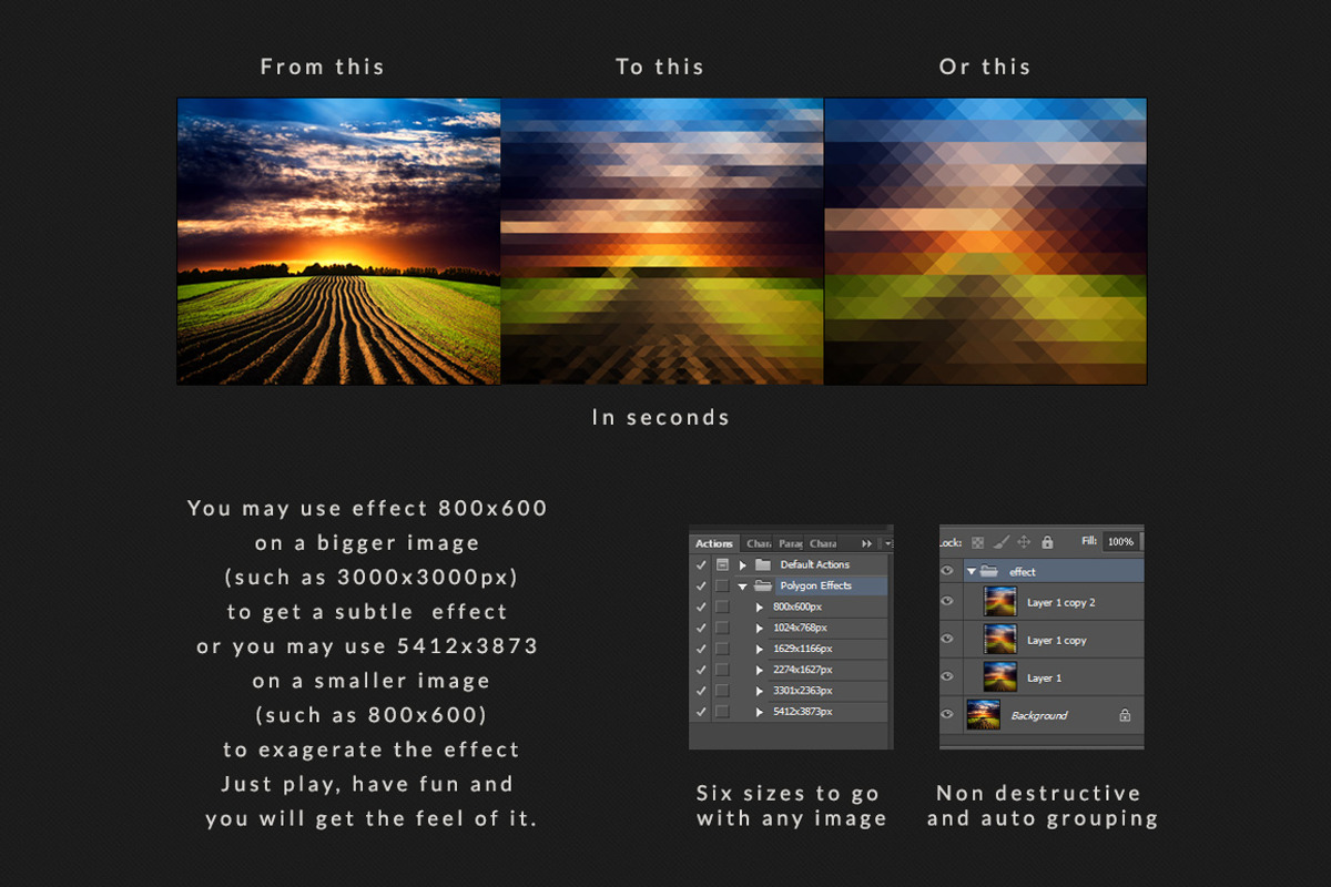 Polygon Effects Action, an Action Add-On by DesignThor (Photo 2 of 2)