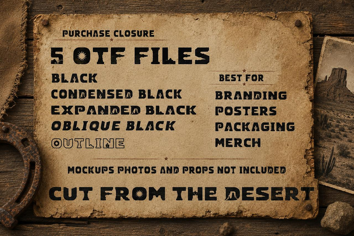 SANDRIX Western Desert Font Family, a Blackletter Font by Nouric Design (Photo 4 of 4)