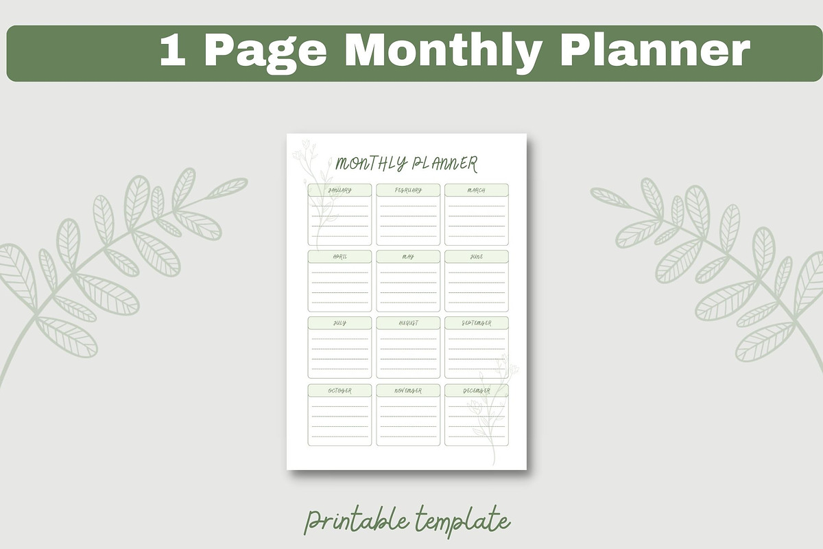 Monthly Planner, a Stationery Template by NimraAmjad