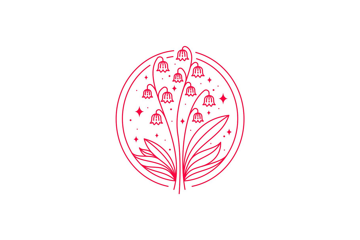 Lily of the Valley Line Logo, a Branding & Logo Template by Buqancreative (Photo 3 of 4)