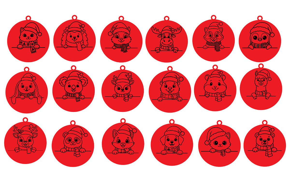 Christmas Animal Ornaments Laser Cut, an Object Graphic by DreamCafeArt (Photo 5 of 8)