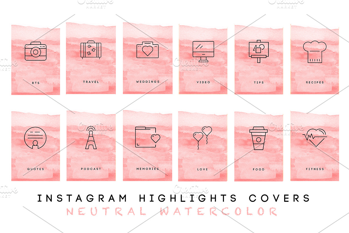 Watercolor Instagram Highlight Cover, a Graphic by The Social Esthete