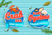 Seafood emblems and icons., a Food Illustration by tanda_V (Thumbnail 4 of 5)