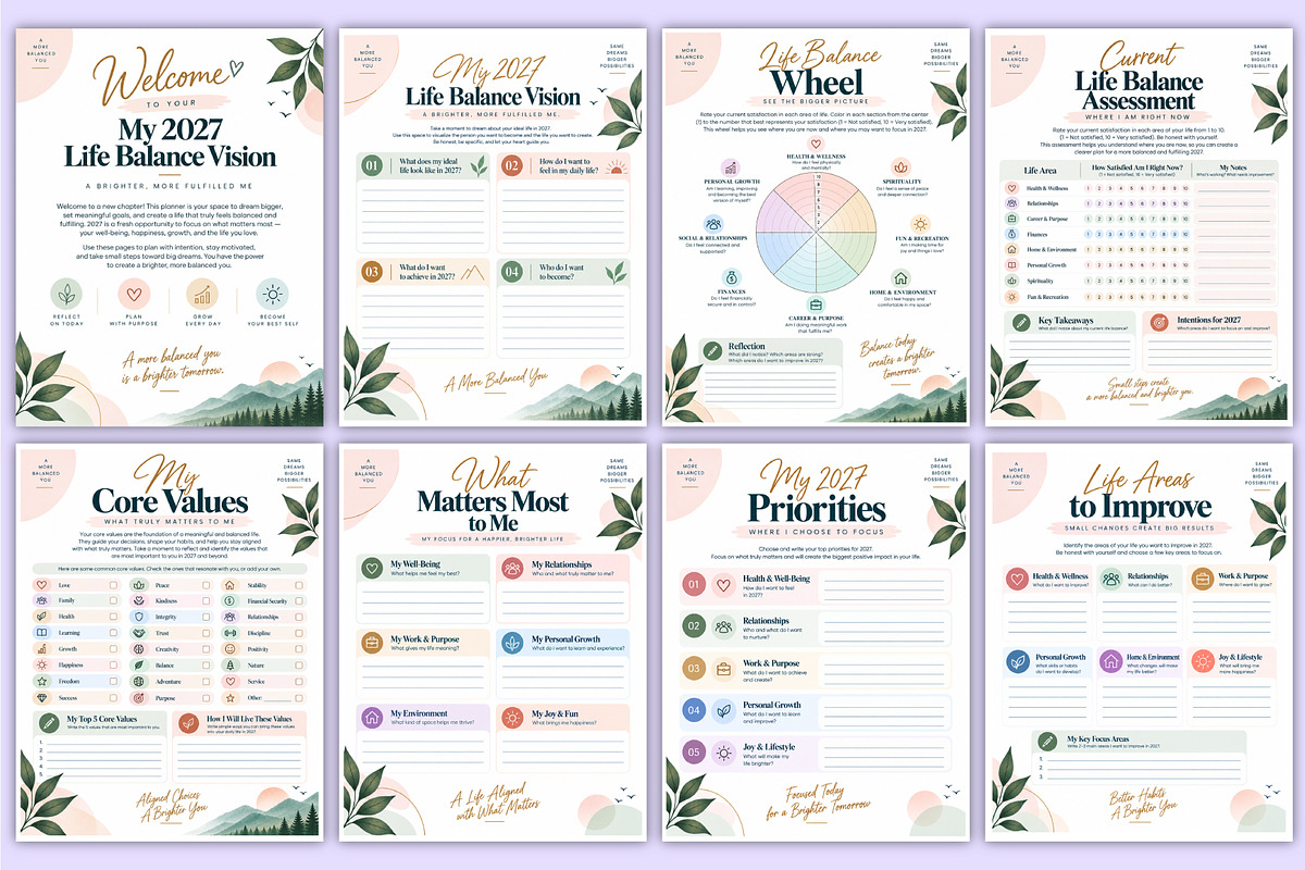 2027 Lifestyle Balance Workbook kdp, a Stationery Template by Mustafiz (Photo 2 of 4)