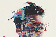 90 Glitch faces, a Person Illustration by Handmadefont (Thumbnail 5 of 94)