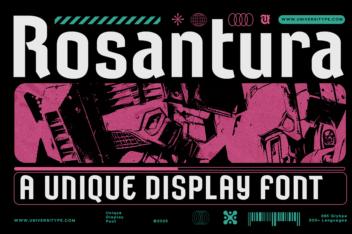 UT Rosantura : A Unique Display Font, a Sans Serif Font by Universitype (Photo 1 of 10)