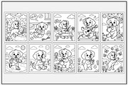 Dog Daily Routine Coloring Pages, an Animal Illustration by Lamia Emad (Thumbnail 3 of 5)