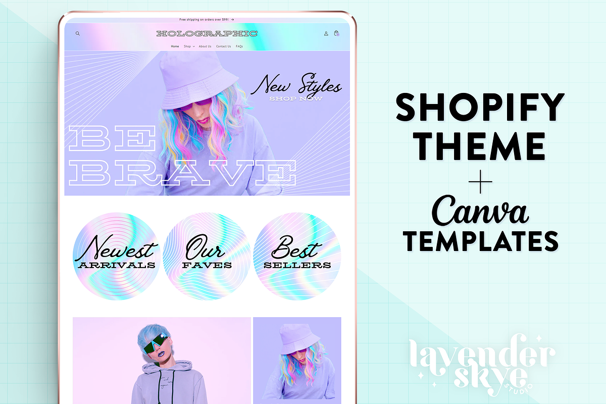 Holographic Shopify Theme, a Shopify Template by Lavender Skye Studio (Photo 3 of 3)