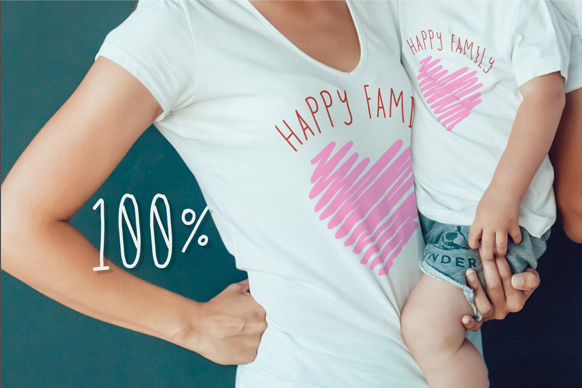 Happy Family T-Shirt Mock-Up, a Shirt Mockup by Freeman Studio (Photo 2 of 13)