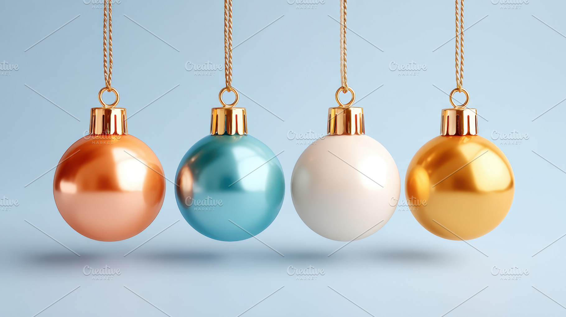 Colorful Christmas ornaments hanging decoratively, a Holiday Photo by AlyaAnd