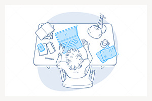 Office Desk Laptop Computer Device