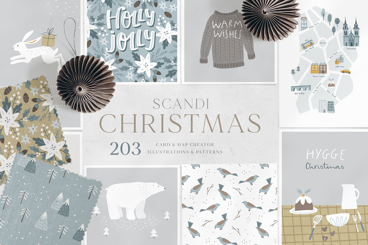 Scandi Christmas maps, cards creator, an Animal Illustration by Tabita's shop (Photo 1 of 17)