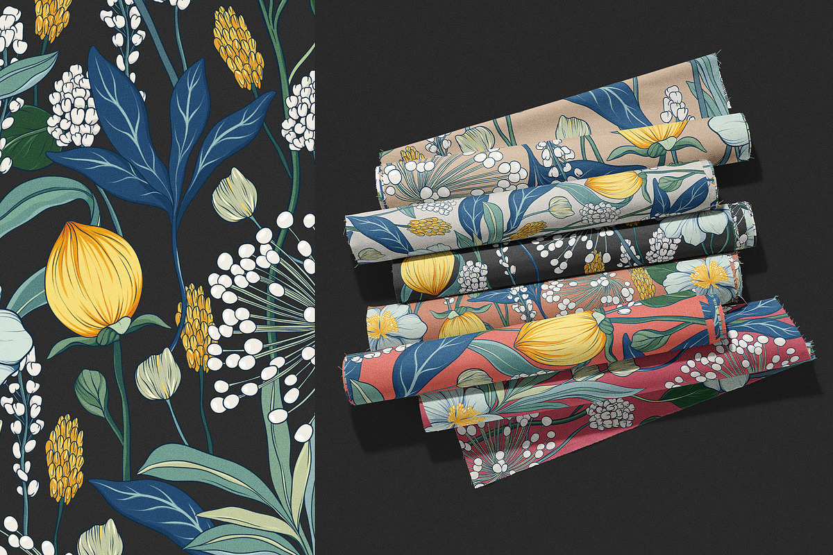 Mori Abstract Flower Pattern & Motif, a Pattern Graphic by likorbut (Photo 9 of 12)