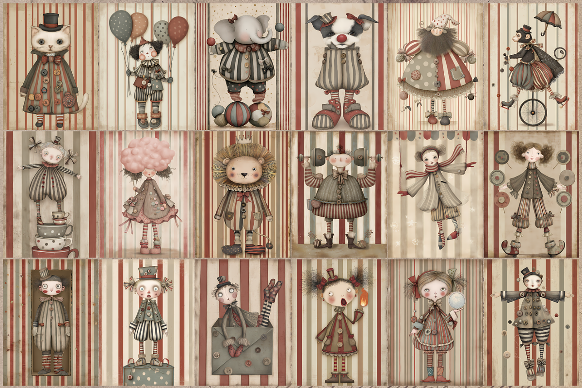 Vintage Gothic Circus Junk Journals, an Illustration by Print Haven Mochi Vintage (Photo 5 of 12)