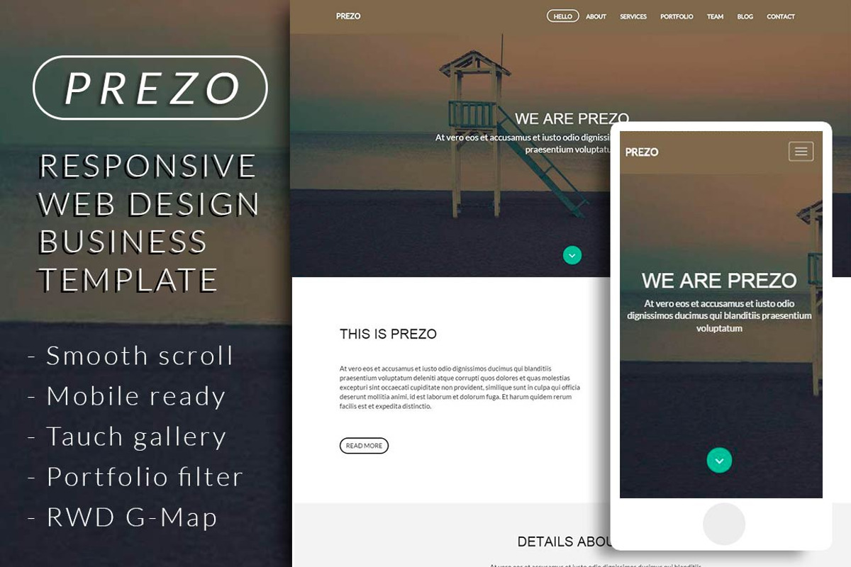 8 Bootstrap One-Page templates, a Websites & App Template by Bootstraptor (Photo 6 of 10)