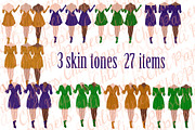 Halloween Girls Clipart, Witches PNG, an Illustration by chilipapers (Thumbnail 2 of 4)
