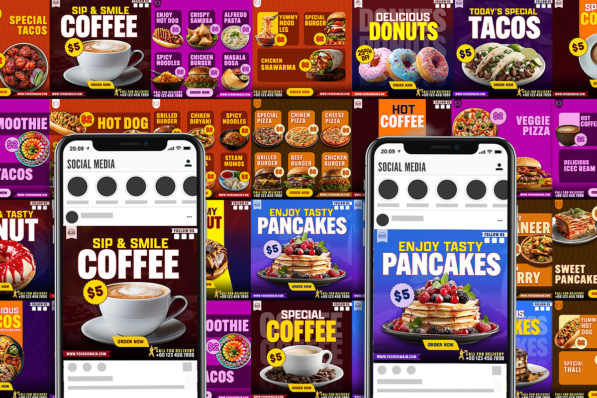 Food Promo Social Media Bundle PSD, a Social Media Template by Allies Interactive (Photo 2 of 4)