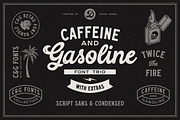 Caffeine & Gasoline Fonts + Extras, a Script Font by Davide Bassu (Thumbnail 1 of 20)