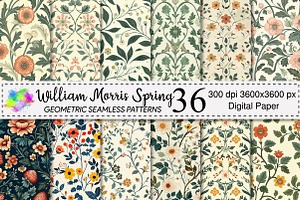 William Morris Spring Patterns, a Pattern Graphic by Canvas Craft