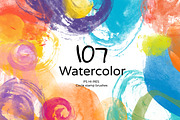 107 Watercolor Circles. PS Brushes, a Brush Add-On by Masherdraws (Thumbnail 1 of 12)