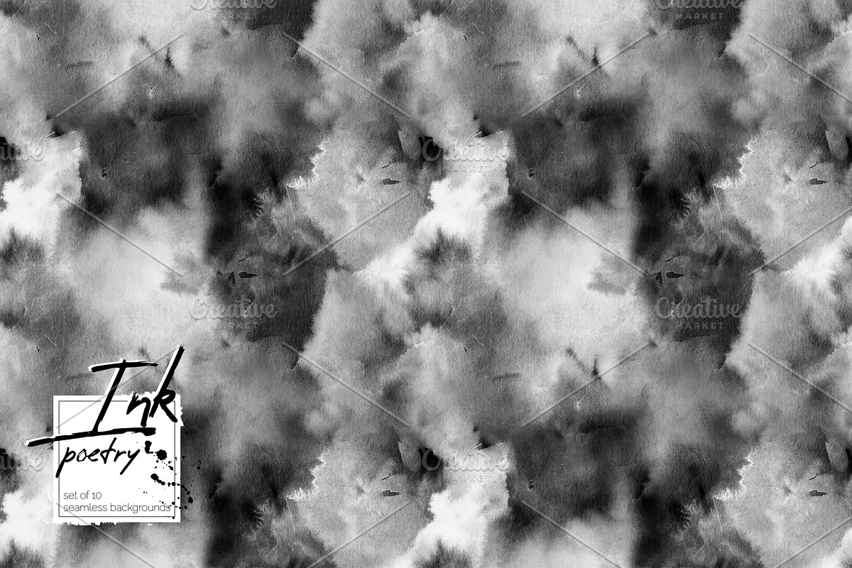 Ink poetry: set of seamless patterns, a Pattern Graphic by Shusha Guna Art (Photo 4 of 10)