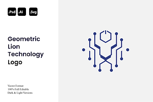 Geometric Lion Technology Logo, a Branding & Logo Template by Luxury Logos