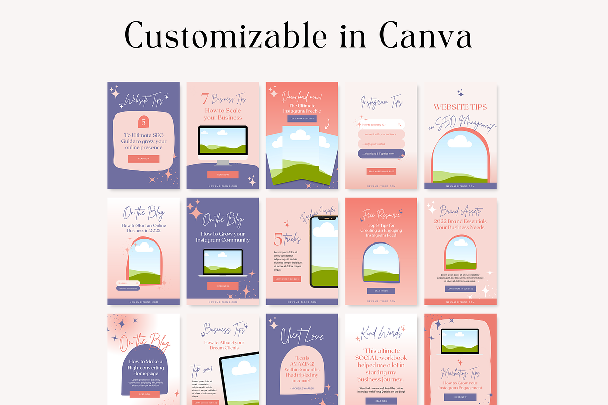 Pinterest Pin Templates Bold Canva, a Social Media Template by HerstedHertz (Photo 6 of 9)