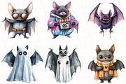 Halloween Quirky Funny Bats Clipart, an Illustration by OK Design (Thumbnail 2 of 5)
