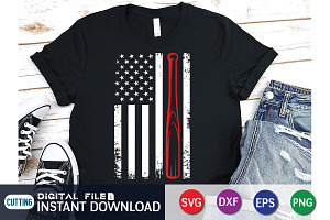 Baseball American Flag Shirt
