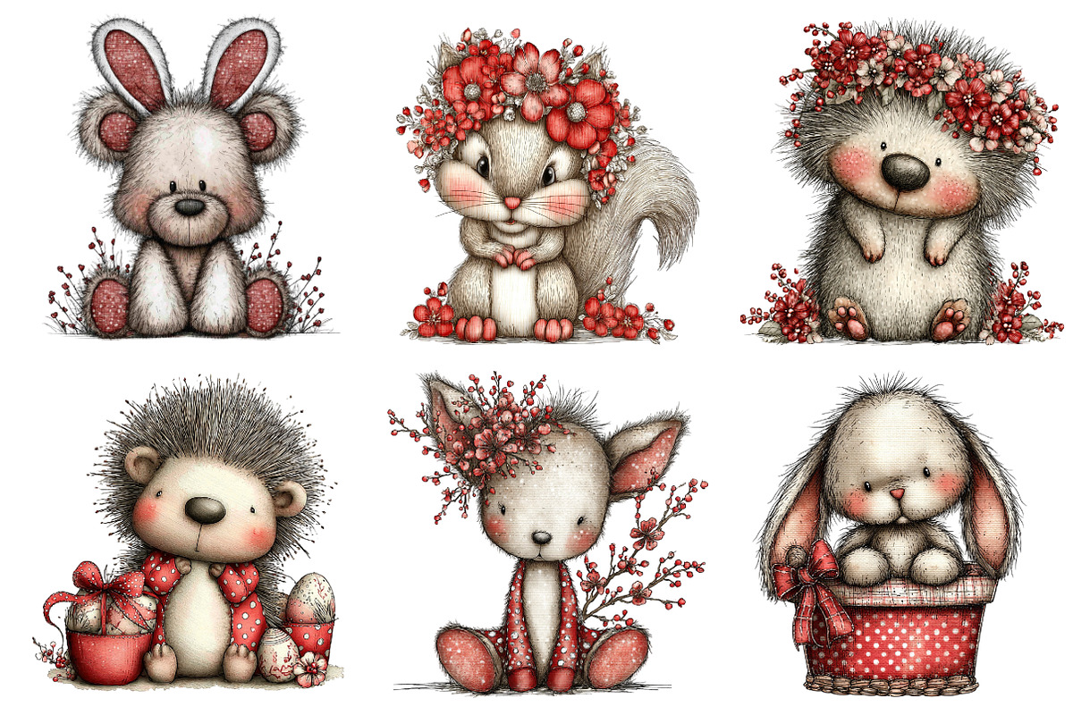 Woodland Easter Animals Clipart, an Illustration by designcity5 (Photo 5 of 5)
