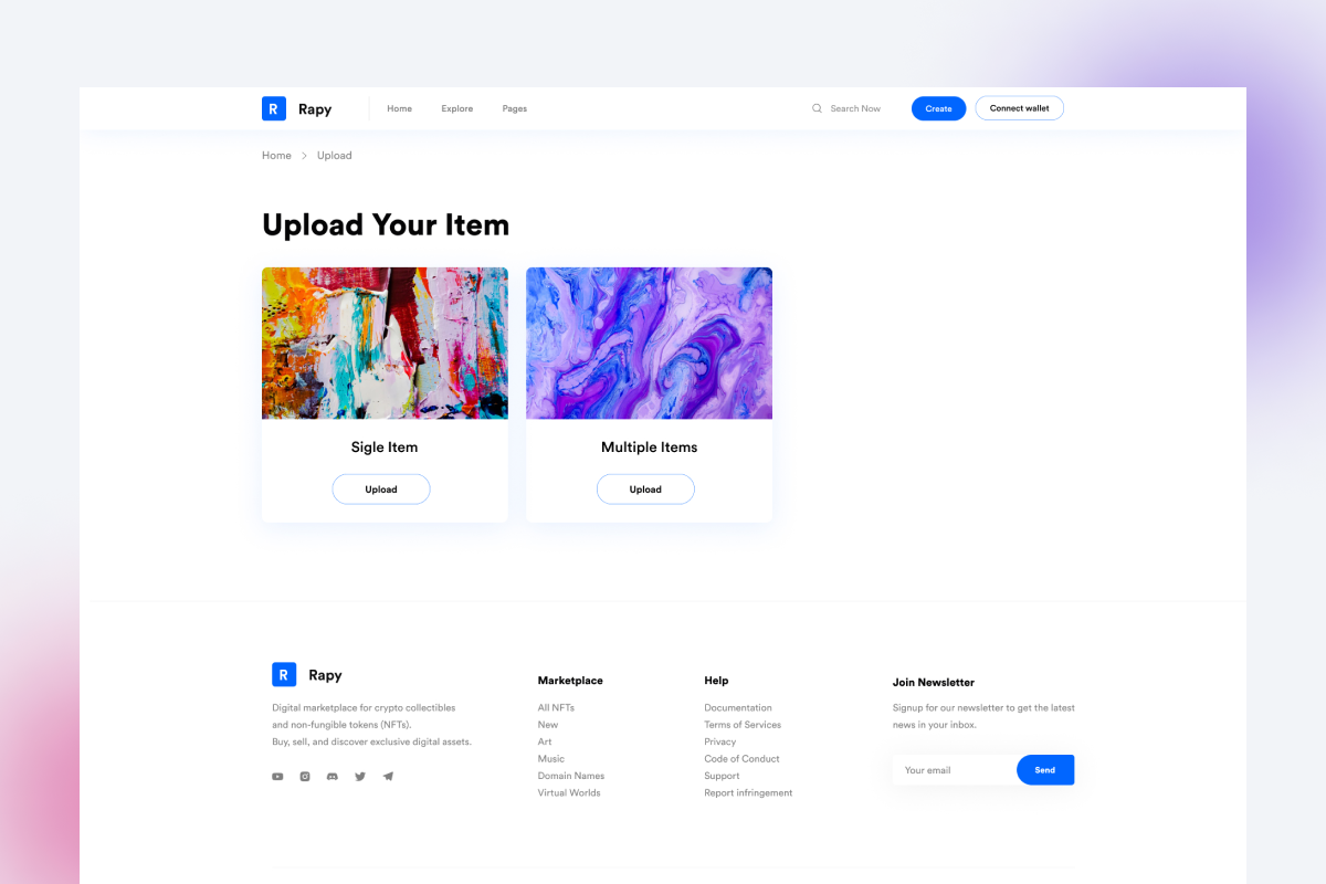 NFT Wallet/Upload/Create/Activity UI, an UI Kit Template by ArtGalaxy (Photo 2 of 5)