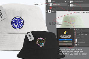 Embroidery Bucket Hat PSD Mockup