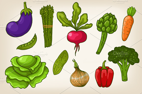 Vector Vegetables And Patterns