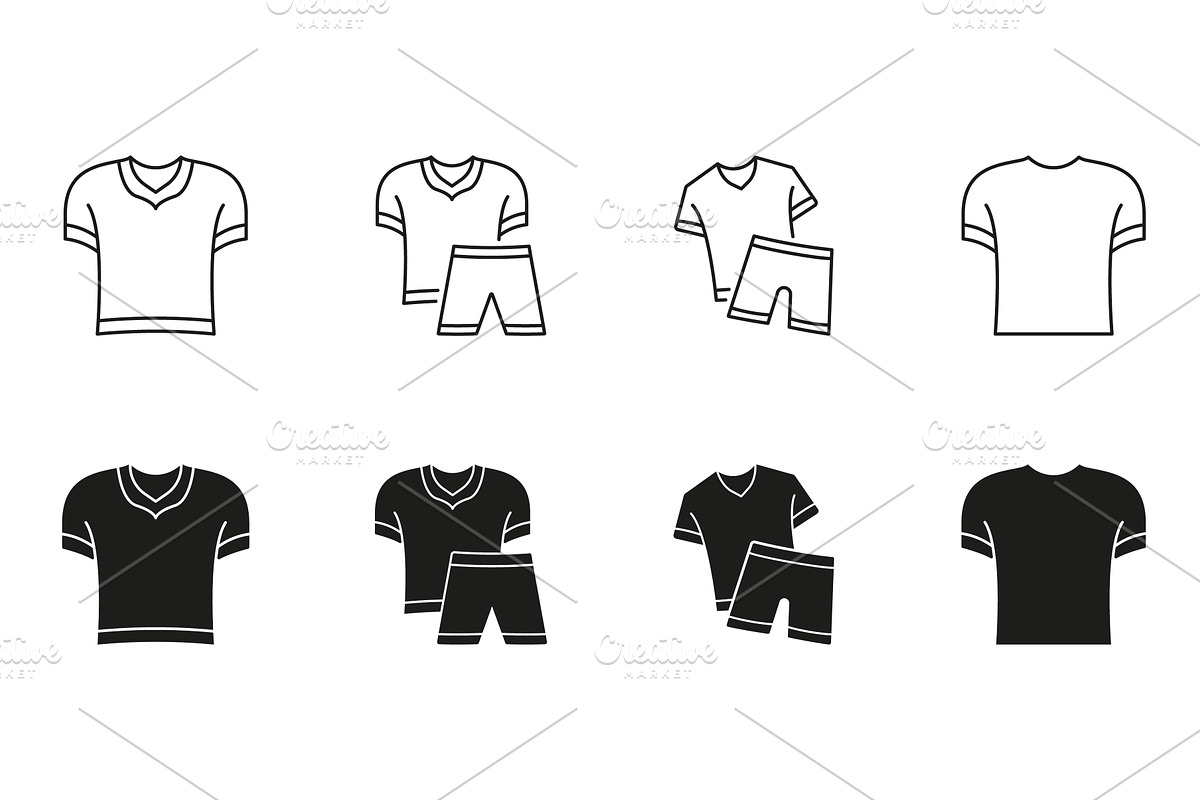 Sportswear And Casual Clothing Icons, an Object Illustration by Gentle Studio